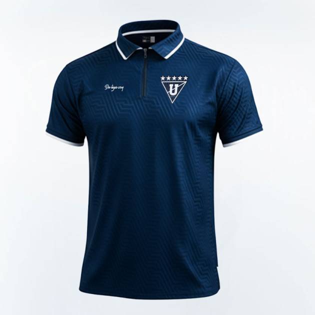 Camiseta Polo azul bicampeón